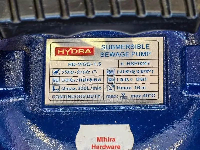 2 inch 1.5Hp motor HYDRA submersible sludge Jabos water pump