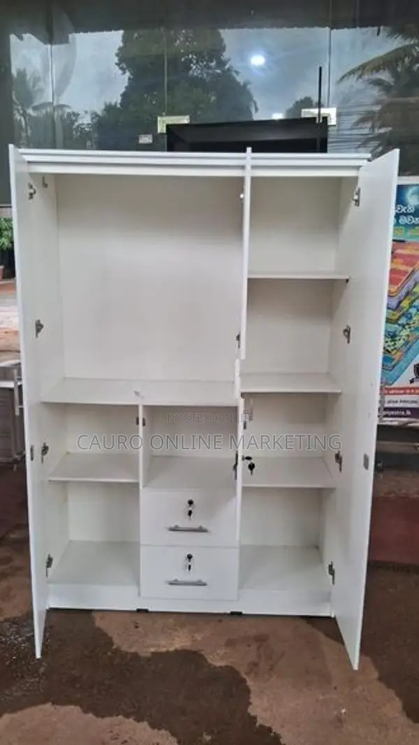 New White Colour 3 Door Cupboard Melamine Wardrobe