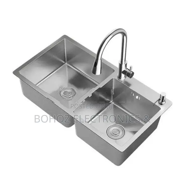 Euro Kitchen Sink Stainless Steel 78*43 (Silver)