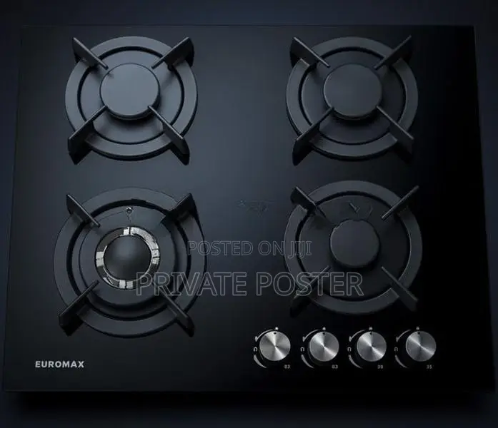 EUROMAX (TURKEY BRAND) 4 Burner Tempered Glass Gas Cooker Hob