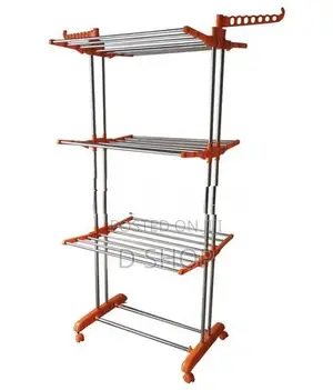Long Fold-able Cloth Large Rack - Three Layer