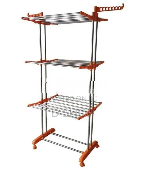 Long Fold-able Cloth Large Rack - Three Layer