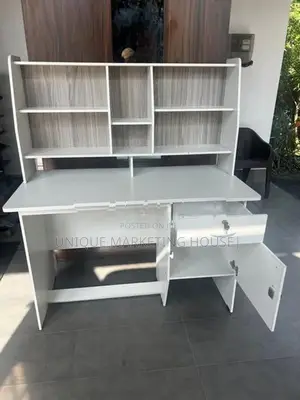 Modern 4x2 Hi-Rack White Melamine Study Table