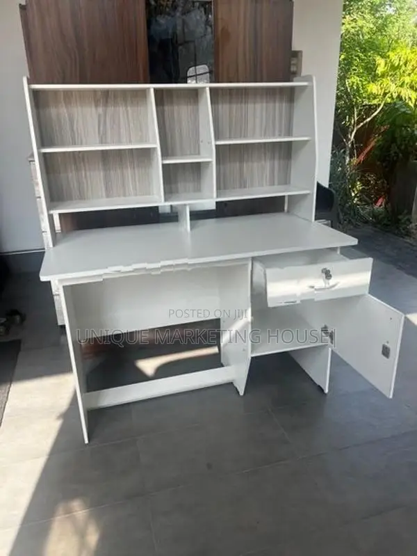 Modern 4x2 Hi-Rack White Melamine Study Table