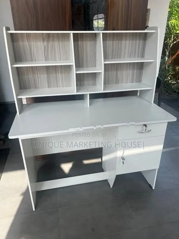 Modern 4x2 Hi-Rack White Melamine Study Table