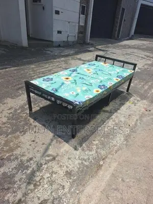 Steel Single Bed with Mattress