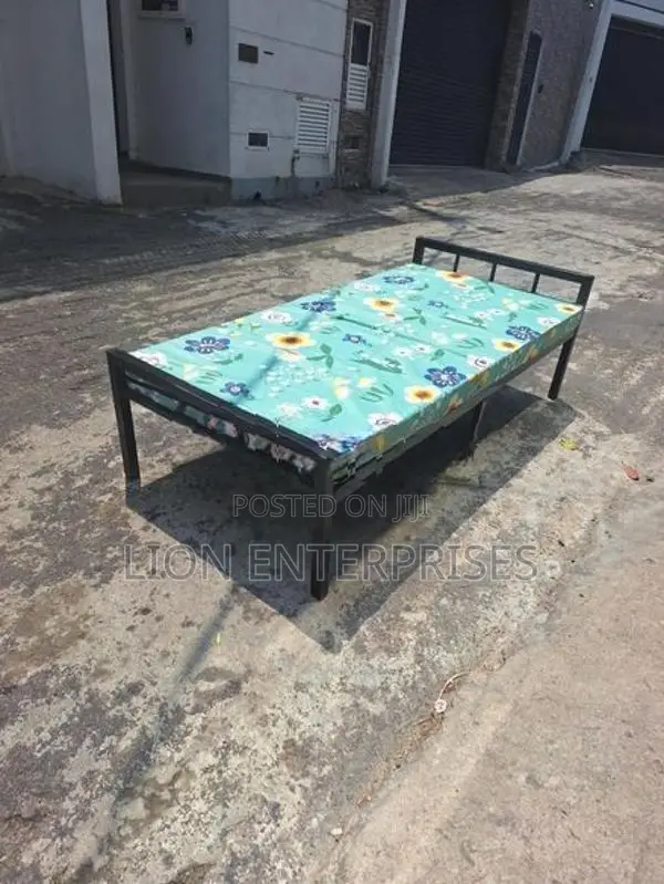 Steel Single Bed with Mattress