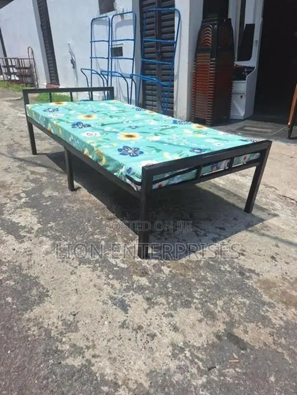 Steel Single Bed with Mattress