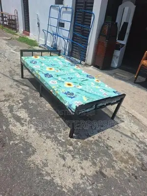 Steel Single Bed with Mattress