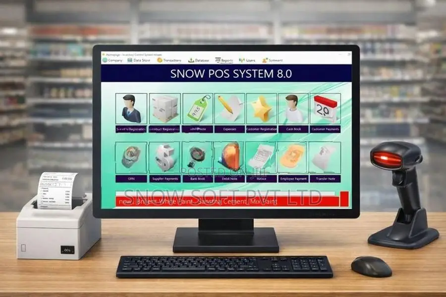 Billing System with Printer Barcode Scanner