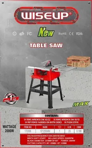 "WISEUP" Table Saw - 10" / 2000W