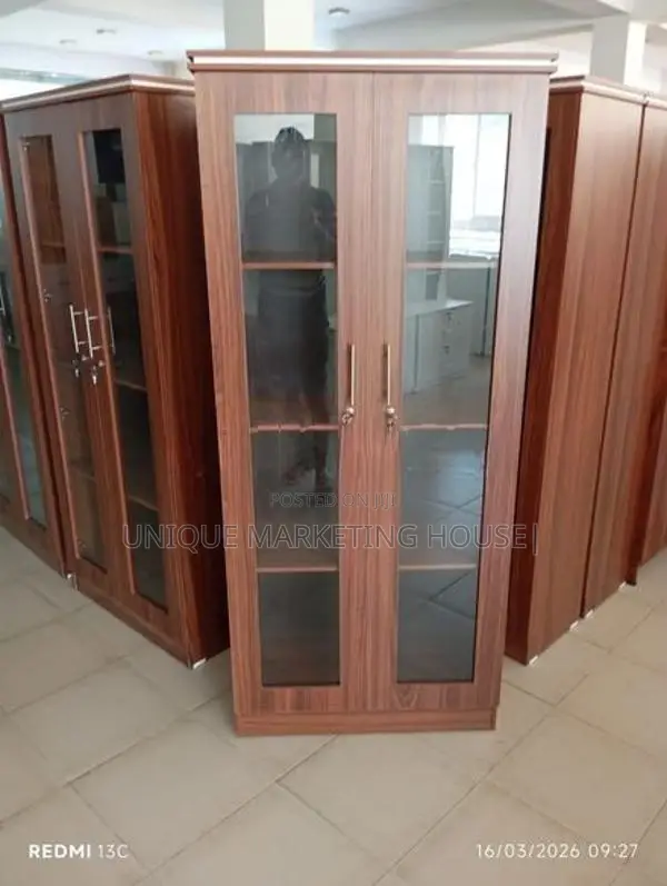 MODERN 6ft GLASS DISPLAY CUPBOARDS