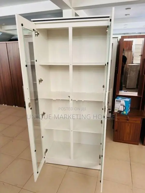 MODERN 6ft GLASS DISPLAY CUPBOARDS