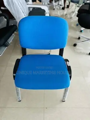 IMPORTED BLUE ARMLESS VISITOR CHAIRS