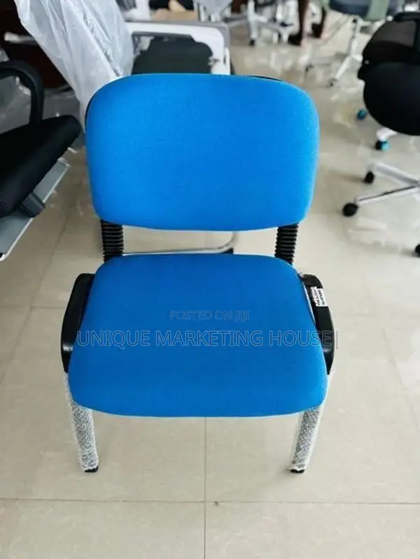 IMPORTED BLUE ARMLESS VISITOR CHAIRS