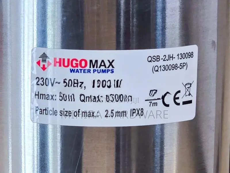 Hugo 130098 Clear Clean Water Submersible Pump Motor Jabos Deep Well S