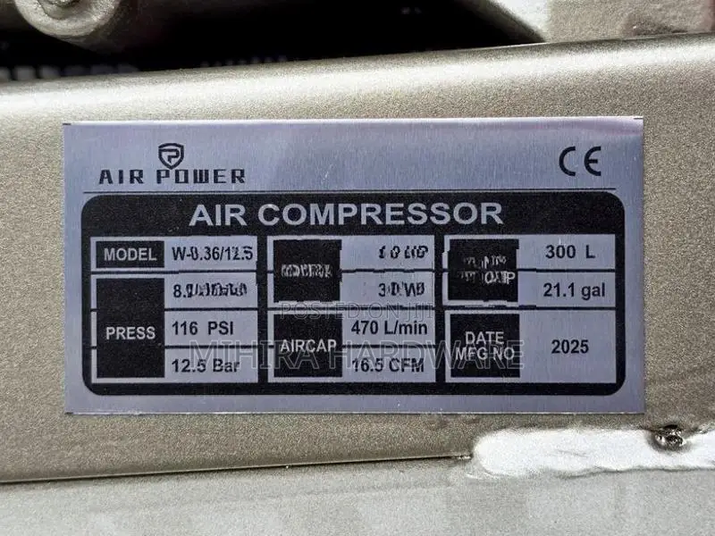 12.5 bar 300L Air-Power 4HP Air compressor Power