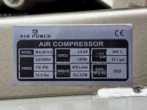 300 Ltr Air-Power 12.5 bar 4HP Air compressor Power