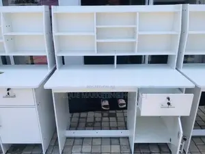 MODERN 4x2 HI-RACK FULL WHITE STUDY TABLE