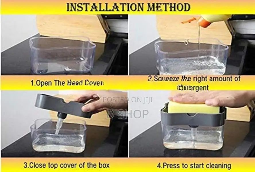 Soap Liquid Dispenser & Double side Sponge