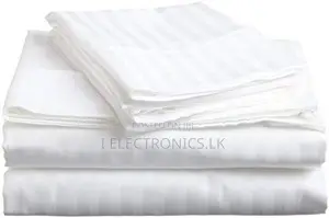 Striped-White King Size Bed Sheets Set