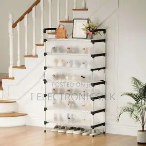 7 Layer Shoe Storage Cabinet With Flip Cover, Easy Assemble And Durabl