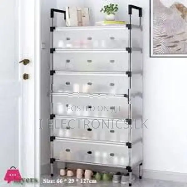 7 Layer Shoe Storage Cabinet With Flip Cover, Easy Assemble And Durabl