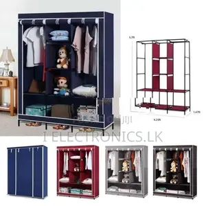 3 Door Storage Wardrobe Foldable and Movable Cloth/Fabric