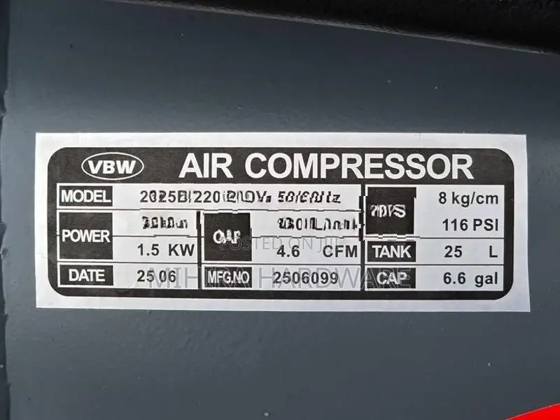 VBW 2025B 24L 2HP by MEN Air compressor 8 bar
