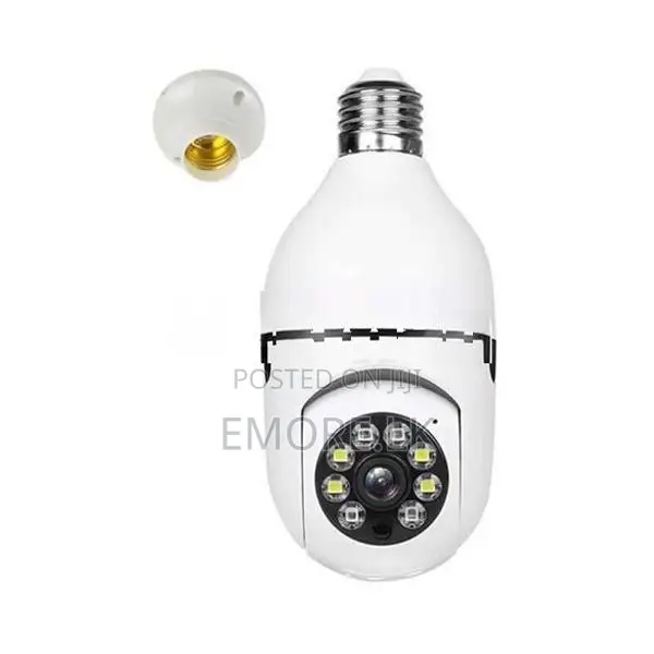 360 Ptz Wi Fi Bulb Camera Cctv Security Rotatable Wireless Ip \ EM