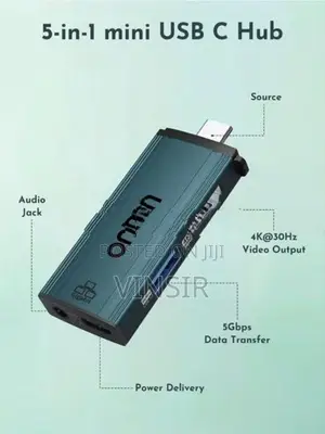 Onten 5-in-1 USB-C Mini Dock (HDMI + USB3.0 PD100W 3.5mm Audio