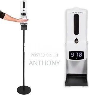 sanitizer dispenser and thermometer with stand