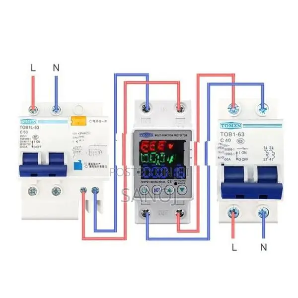 TOMZN 63A VAkWh Over Under Voltage Current Protector