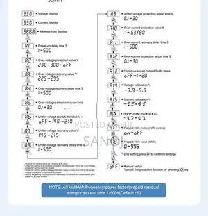 TOMZN 63A VAkWh Over Under Voltage Current Protector