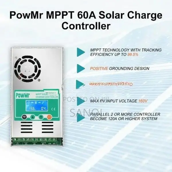 PowMr 60A 160V MPPT Solar Charge Controller Smart Charging Lead Acid L