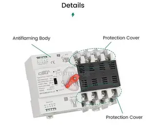 CSQ 100A 4 Pole 3 Phase ATS Automatic Transfer Switch Change Over Sola