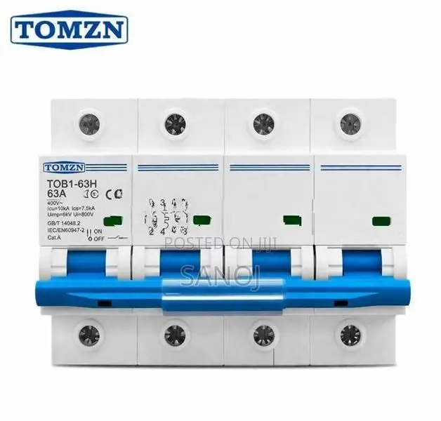 Tomzn 63A 400V 4 Pole 3 Phase TOB1-63H AC MCB Circuit Breaker