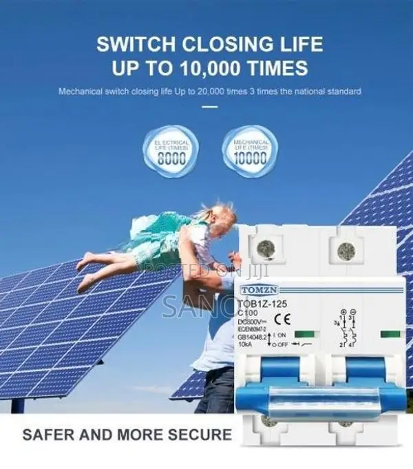TOMZN 125A 2P DC MCB Miniature Circuit Breaker Battery Solar Isolator