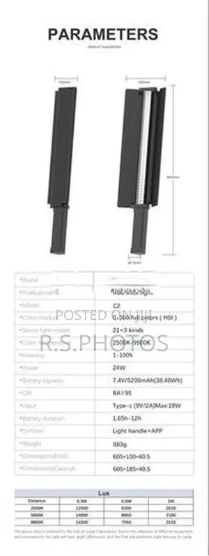 NiceFoto TC C2 RGB 24W Handheld Light Stick
