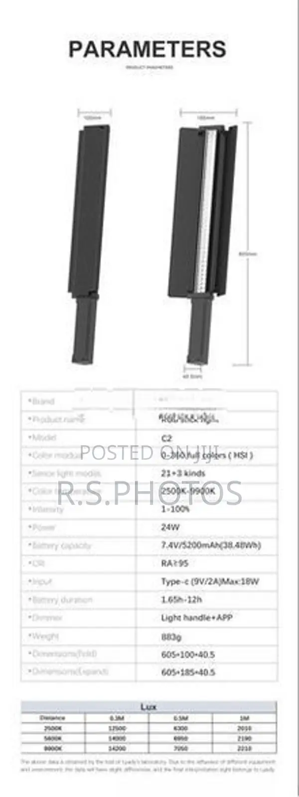 NiceFoto TC C2 RGB 24W Handheld Light Stick