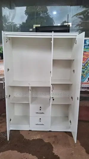 New Melamine 3 Door White Colour Cupboard 6*4 Wardrobe