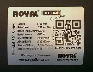 Heavy duty Royal Deluxe Pakistan 30" 260W Industrial Stand Pedestal Fa