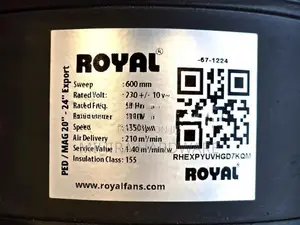 24" heavy duty Royal Black Pakistan made 150 Watts Industrial stand fa