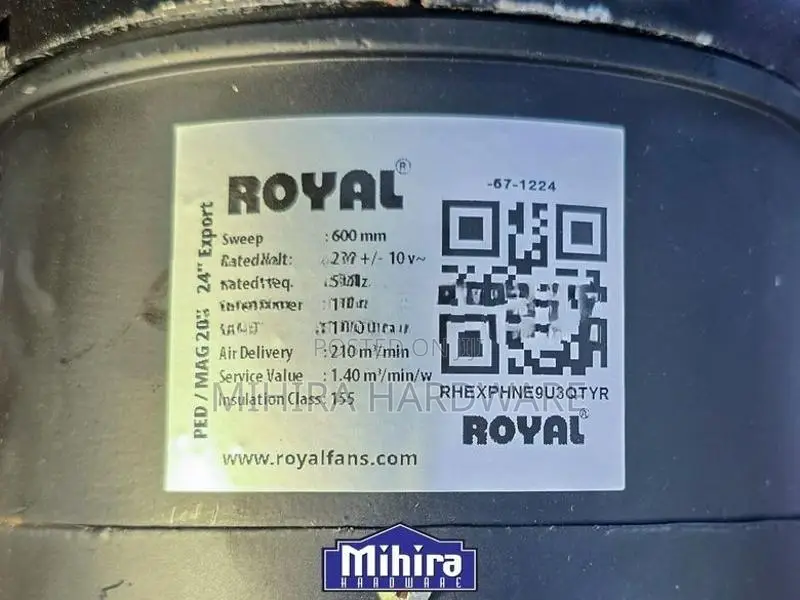 Pakistan Royal Magnum DX 20" 150W Industrial fall mounting fan