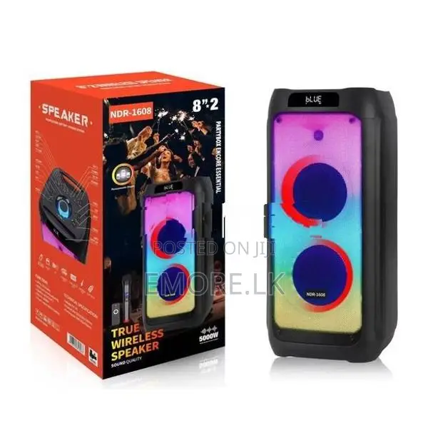 Ndr-1608 Double 8inch Stereo Sound Powerful Rechargeable Party Speaker