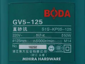 5" Vertical Grinder machine BODA GV5 125 - 950 Watts straight grinding