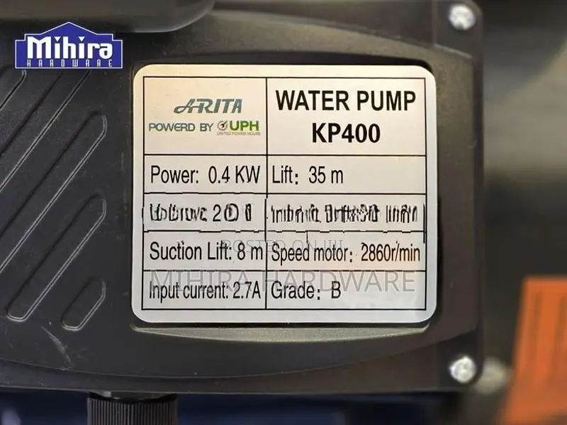 Water pressure booster pump 400 Watts KP tap pipe line