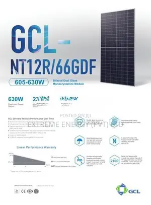 GCL NT12R/66GDC 620W Solar Panel – Brand New
