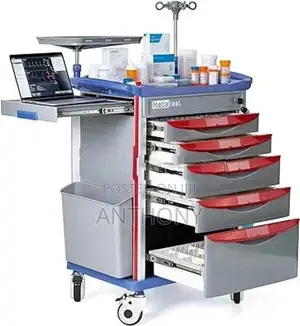 Imported Medical Crash Cart with Emergency Accessories