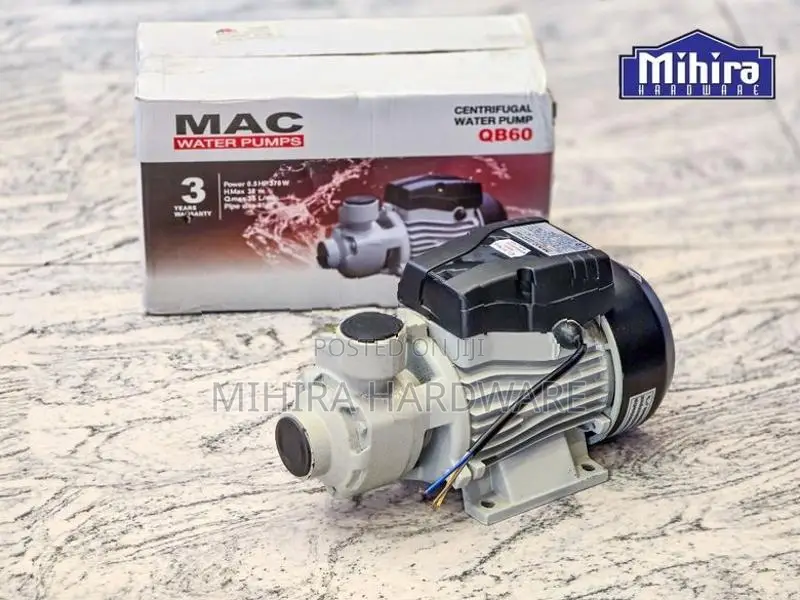 Centrifugal water pump MAC QB60 0.5HP motor Small impeller